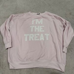 Wildfox I'm The Treat Roadtrip Sweatshirt in Pale Pinklong sleeve pullover mediu